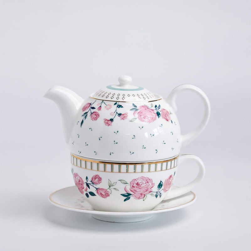 Magique by The Wishing Chair x ClayCraft : Portrait of a Rose - Tea for One Giftbox | Ceramic Tea Cup and Saucer| Dishwasher Safe | Festive Gifting | GiftBox Packaging