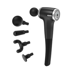 AGARO Regency Gun Massager, 4 Heads, 13 Speed, Rechargeable, Handheld, Percussion Muscle Massager for Full Body Pain Relief, Muscle Relaxation of Neck, Shoulder, Back, Foot for Men & Women, Black