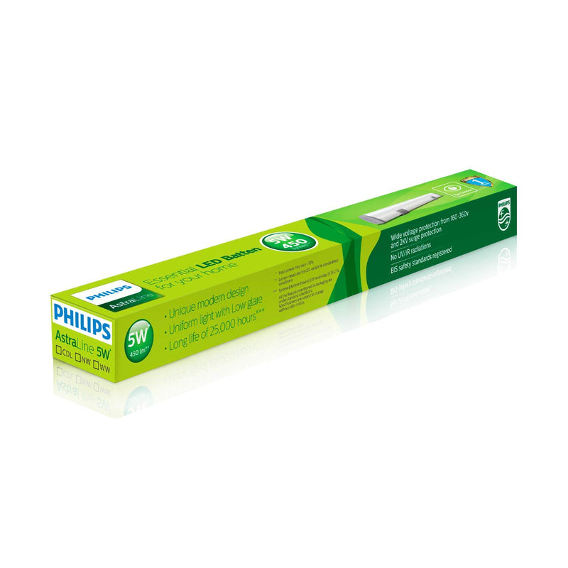 Philips Astra Line 5-Watt 1-Feet LED Tubelight Batten (Warm White, Pack of 6)
