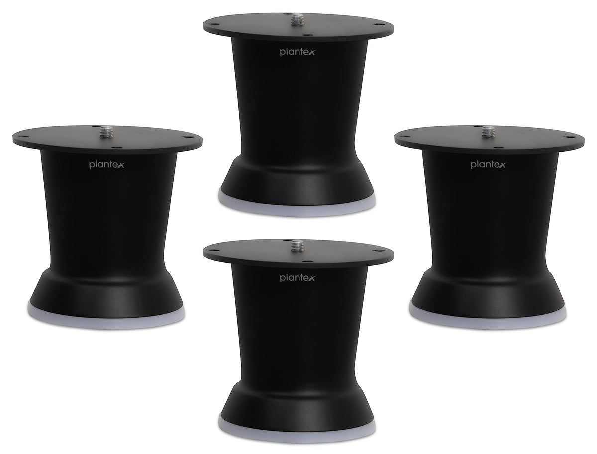Plantex 3 Inch Sofa Legs for Bed Furniture/Sofa Legs for Table/Sofa Support Legs with Rubber Grip (Black, 4 Pcs)