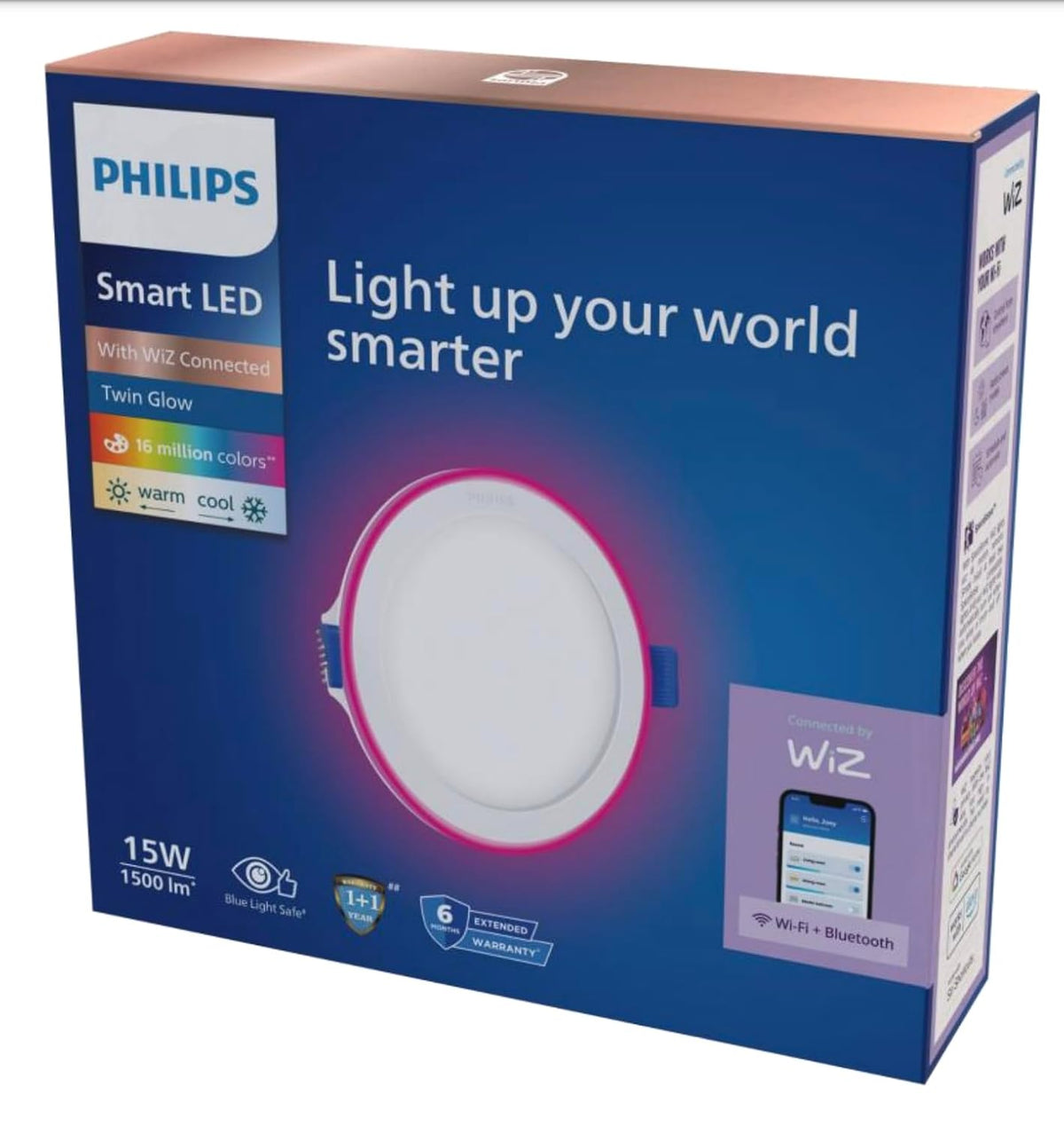 Philips 15W Twin Glow Smart Wi-Fi LED DL tunable, Dimmable