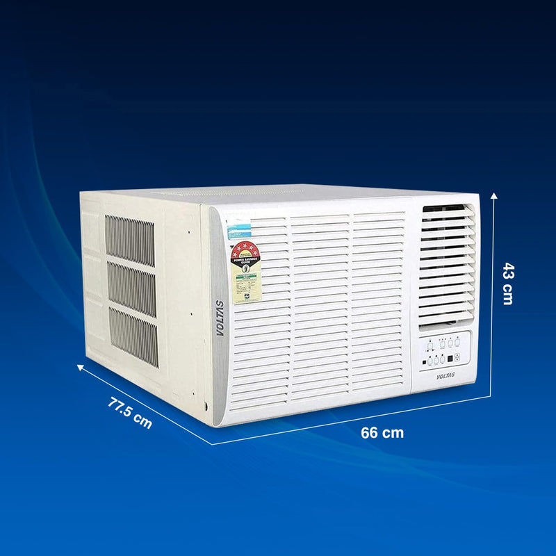 Voltas 185V Vertis Elite A 1.5 Ton 5 Star Inverter Window AC |2-in-1 Adjustable mode| Energy Efficient| Anti dust filter with Anti-Microbial coating | Copper Coil| Sleep Mode | Memory Restart| White