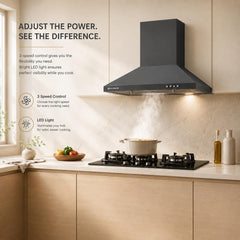Faber SION 60 cm 900 m³/hr Wall Mounted Kitchen Chimney | Baffle Filter | Push Button | LED Lights | 1 Year Comprehensiv
