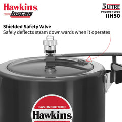 Hawkins 5 Litre Instaa Pressure Cooker, Induction Inner Lid Cooker, Tall Body Hard Anodised Cooker, Black (IIH50)