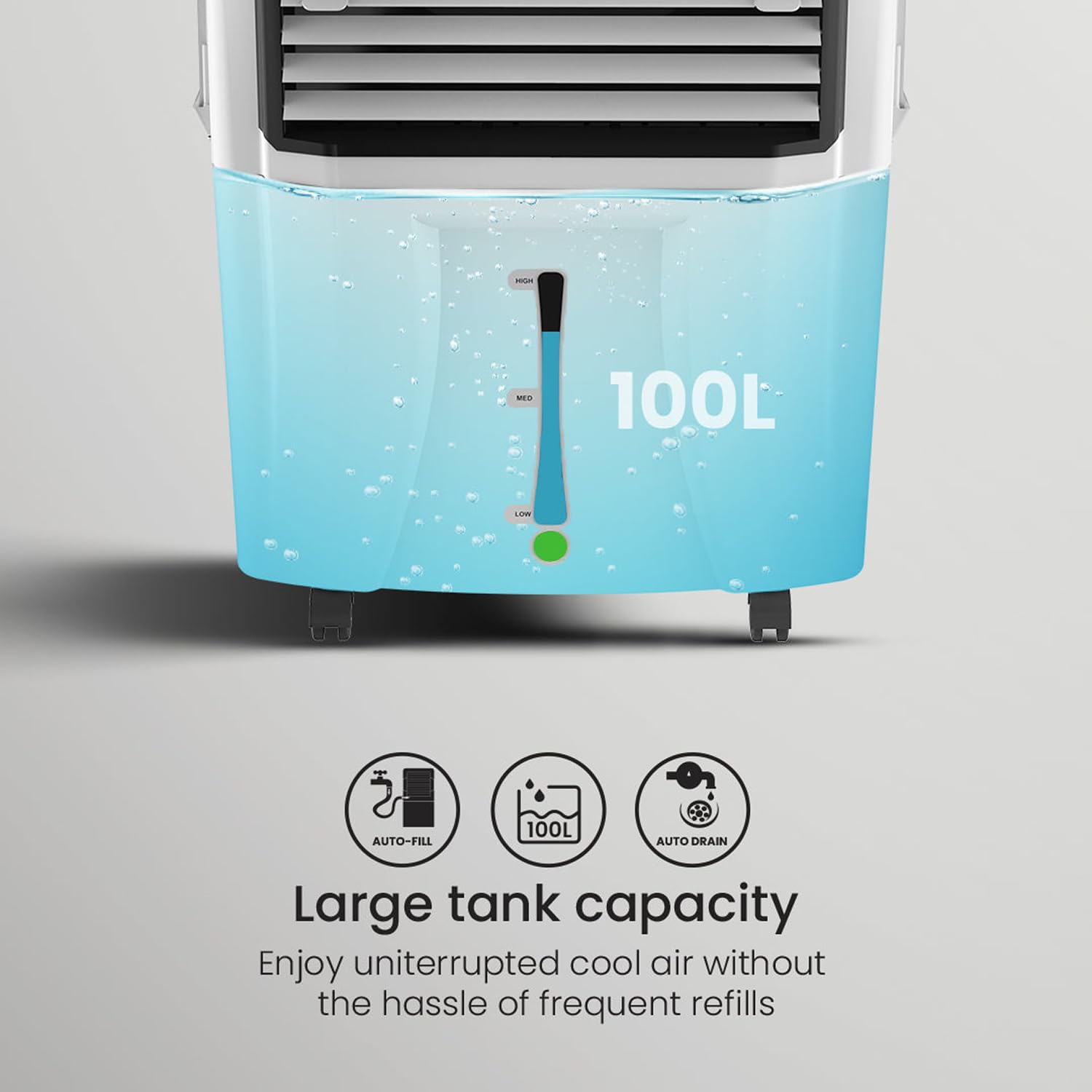 Crompton Optimus 100 Litres Desert Air Cooler for home | Large & Easy Clean Ice Chamber | High Density Honeycomb Pads | Auto-Fill & Drain | Everlast Pump | Humidity Control