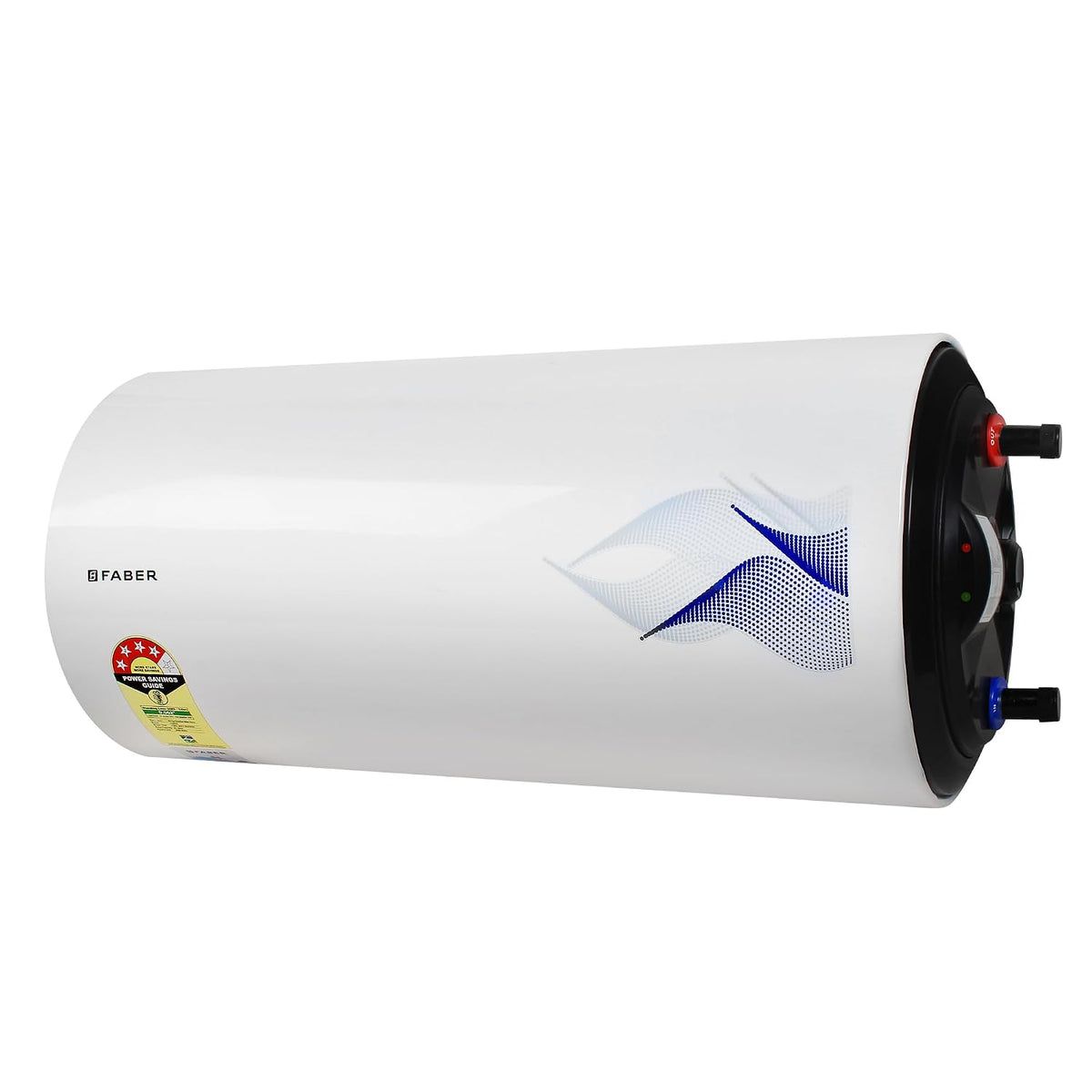 Faber Jazz 25L Horizontal (LH) Storage Water Geyser |Free Pipe and Installation|12 Safety Features, Glassline Coated & C