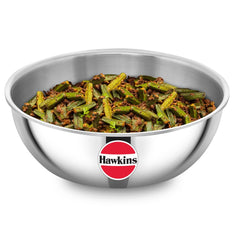 Hawkins 4 Litre Metro Kadhai, Triply Stainless Steel Induction Tasla, Silver (SSTA40)