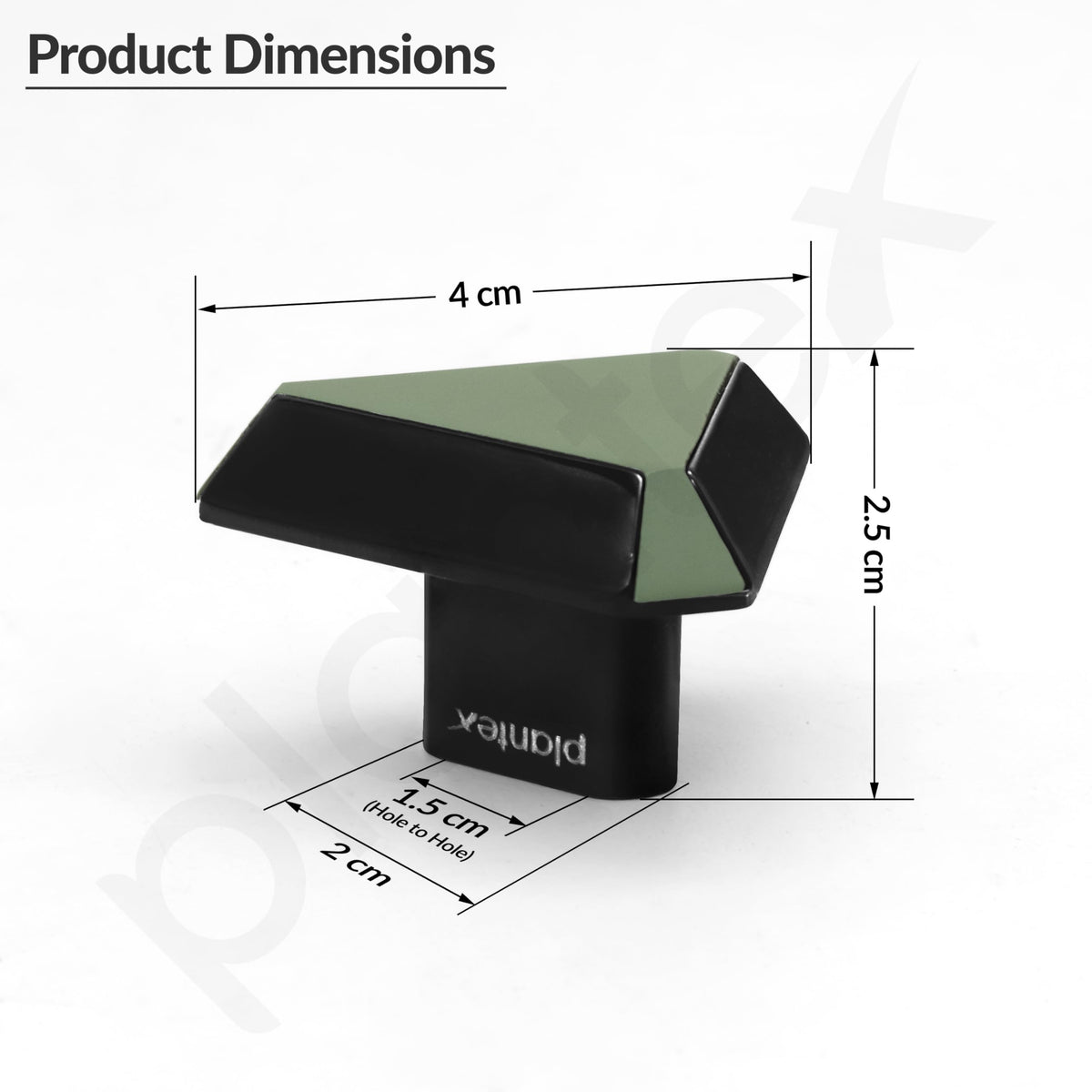 Plantex Knobs for Drawer/Drawer Knobs/Triangle Knob for Cabinets/Drawer Handle/Pull-Push Knob for Kitchen/Bedroom Drawers - Pack of 4 (SH-431, DC-Black & Green)-2