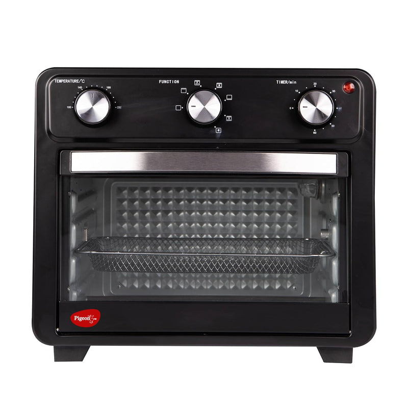 Pigeon by Stovekraft Air Fryer Oven 25L | 2-in-1 Appliance (OTG + Airfryer) | 1400 Watts | Air Fry, Bake, Broil, Toast, Defrost (Black) | Without Rotisserie