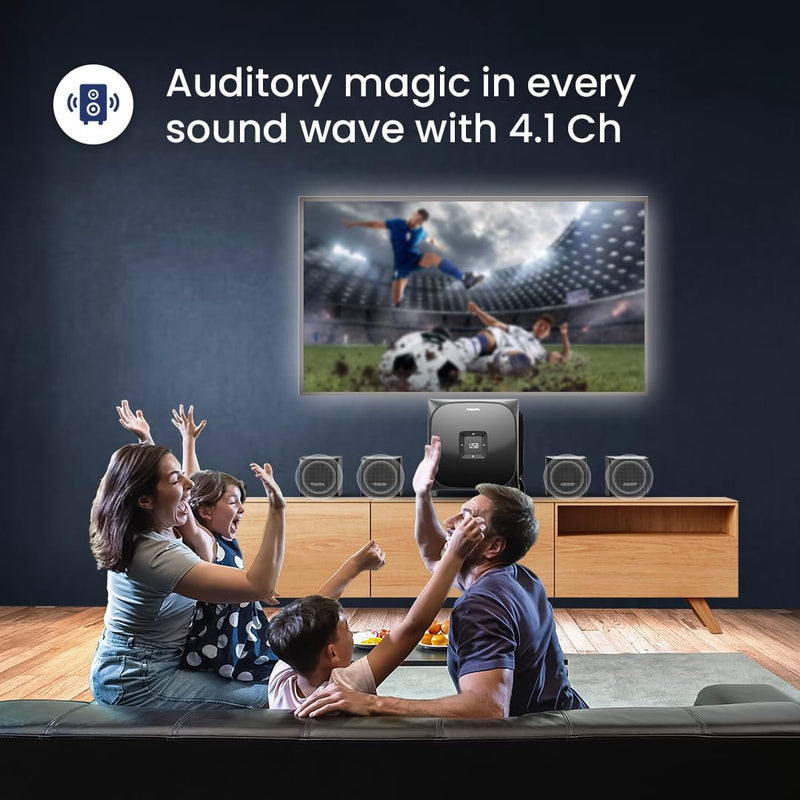 Philips Audio SPA8170B 4.1Channel 100W Bluetooth Multimedia Speaker with RiChannel Bass