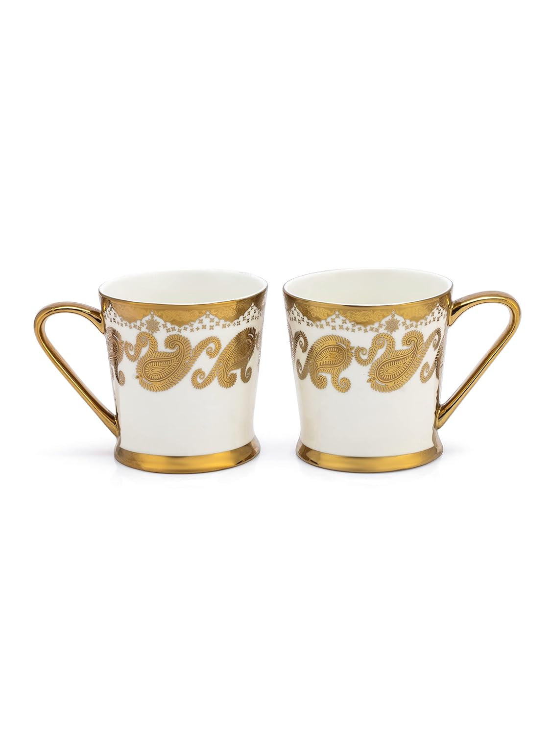 Clay Craft Fine Ceramic Peter Golden Printed Premium Coffee/Tea Cups - 180 ml each - Set of 6, Tea Cup Set of 6, Mugs for Coffee, Cups Set of 6, Mug Set, Ideal for Gifting, Perfect for Home and Office