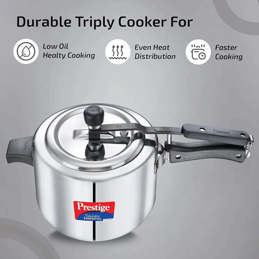 Prestige Nakshatra Essential Svachh Stainless Steel Pressure Cooker Combi Pack 