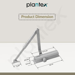 Plantex Hydraulic Automatic Door Closer/Aluminium Door Closer for Wooden Door/Soft Close Door Closer for Hotel/Home/Office - ISO 9001 Certified (MI-200, Capacity - 55 kg, Silver)-3