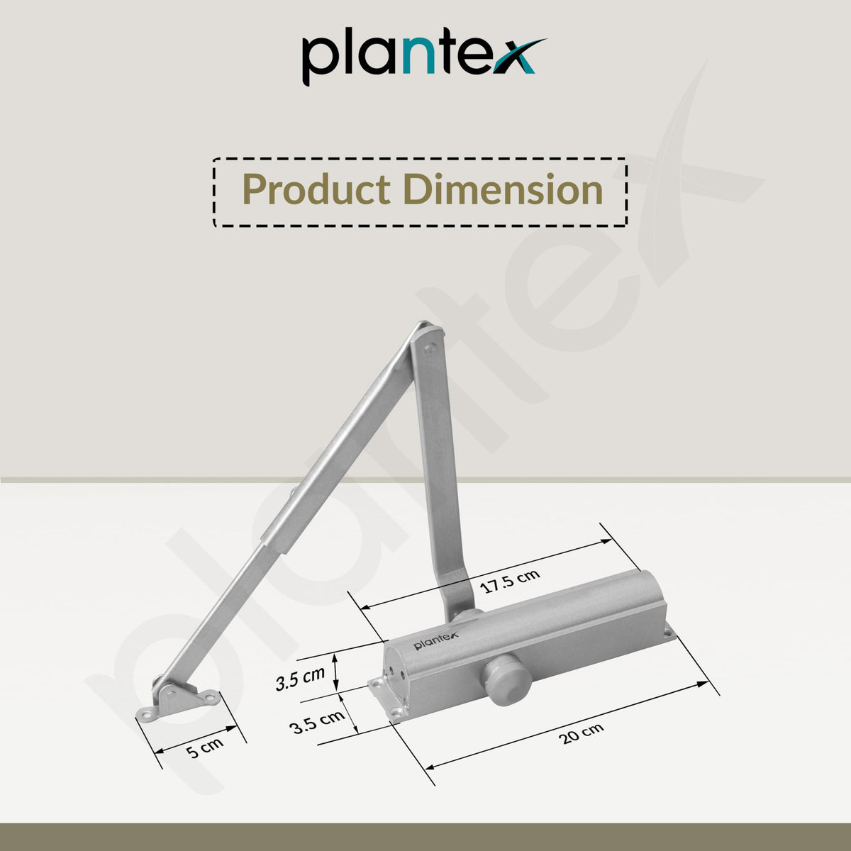 Plantex Hydraulic Automatic Door Closer/Aluminium Door Closer for Wooden Door/Soft Close Door Closer for Hotel/Home/Office - ISO 9001 Certified (MI-200, Capacity - 55 kg, Silver)-3