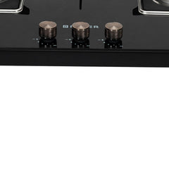 Faber 3 Burner Auto-Ignition Cooktop|NiOS AUTO 3BB BK|Battery Operated|Metal Knobs|Brass Burners|Cast Iron Pan Support|B