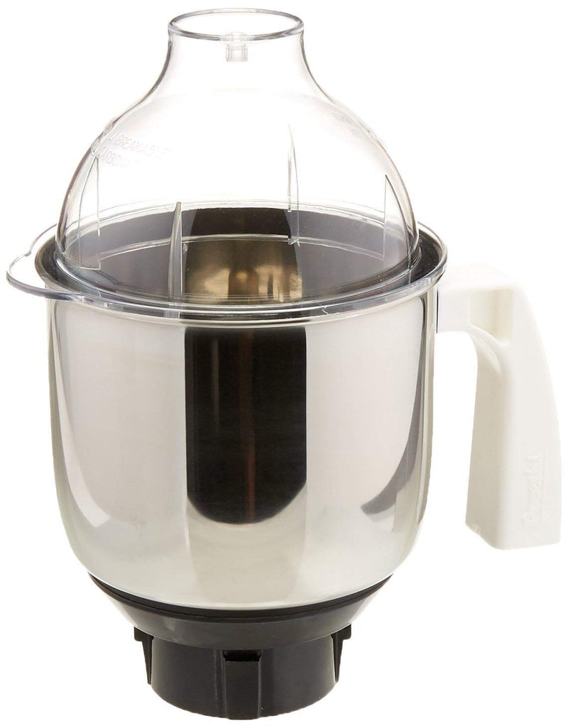 Preethi MGA-501 0.4-Litre Chutney Jar (Steel/Transparent) | Machine Ground & Polished Blades | Quick Grinding | High Grade Nylon Couplers | 1 Year Warranty |Transparent Lid