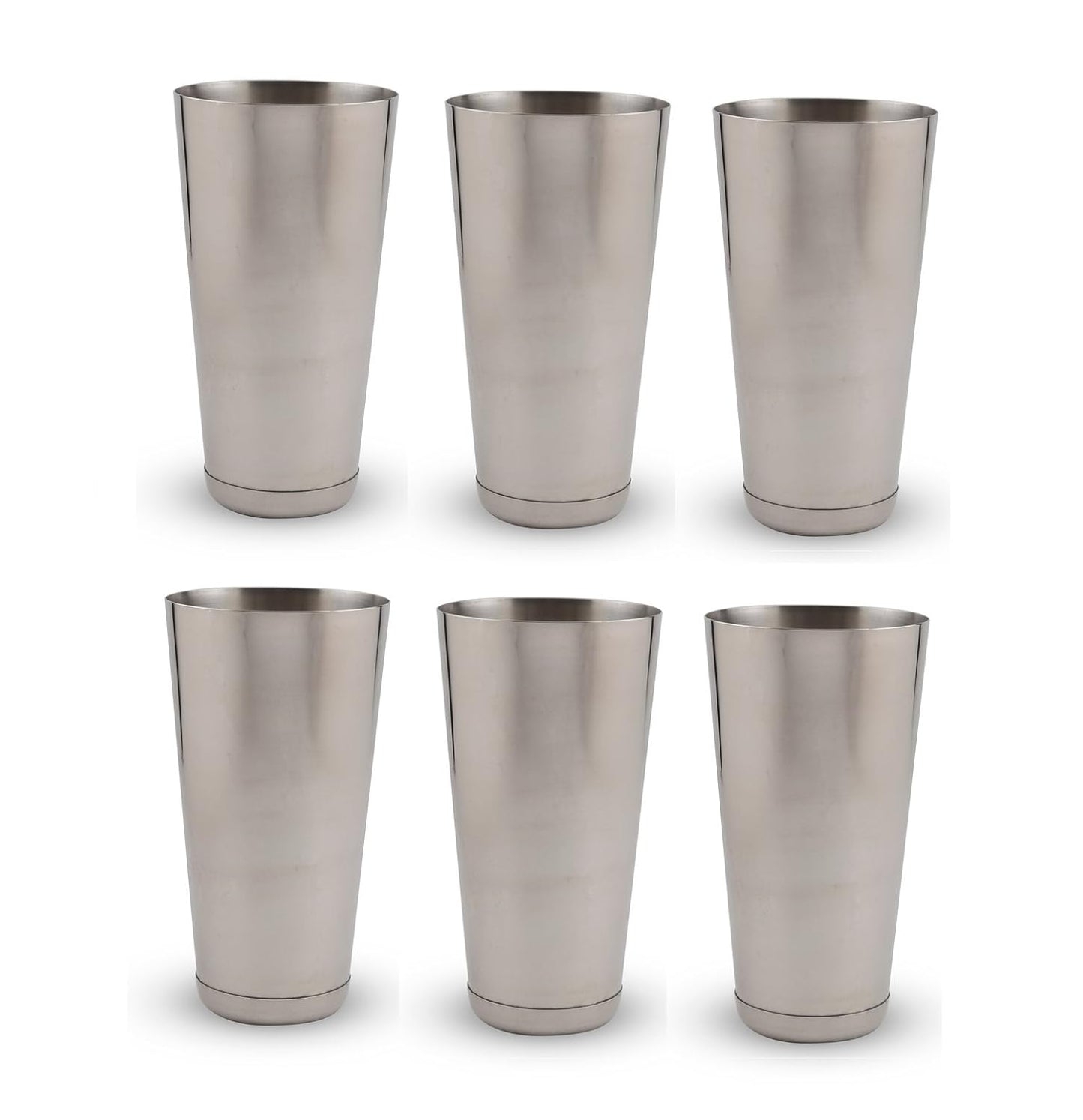 Dynore Stainless Steel Classy Mocktail and Lassi Glasses Set of 6 Large 750 Ml