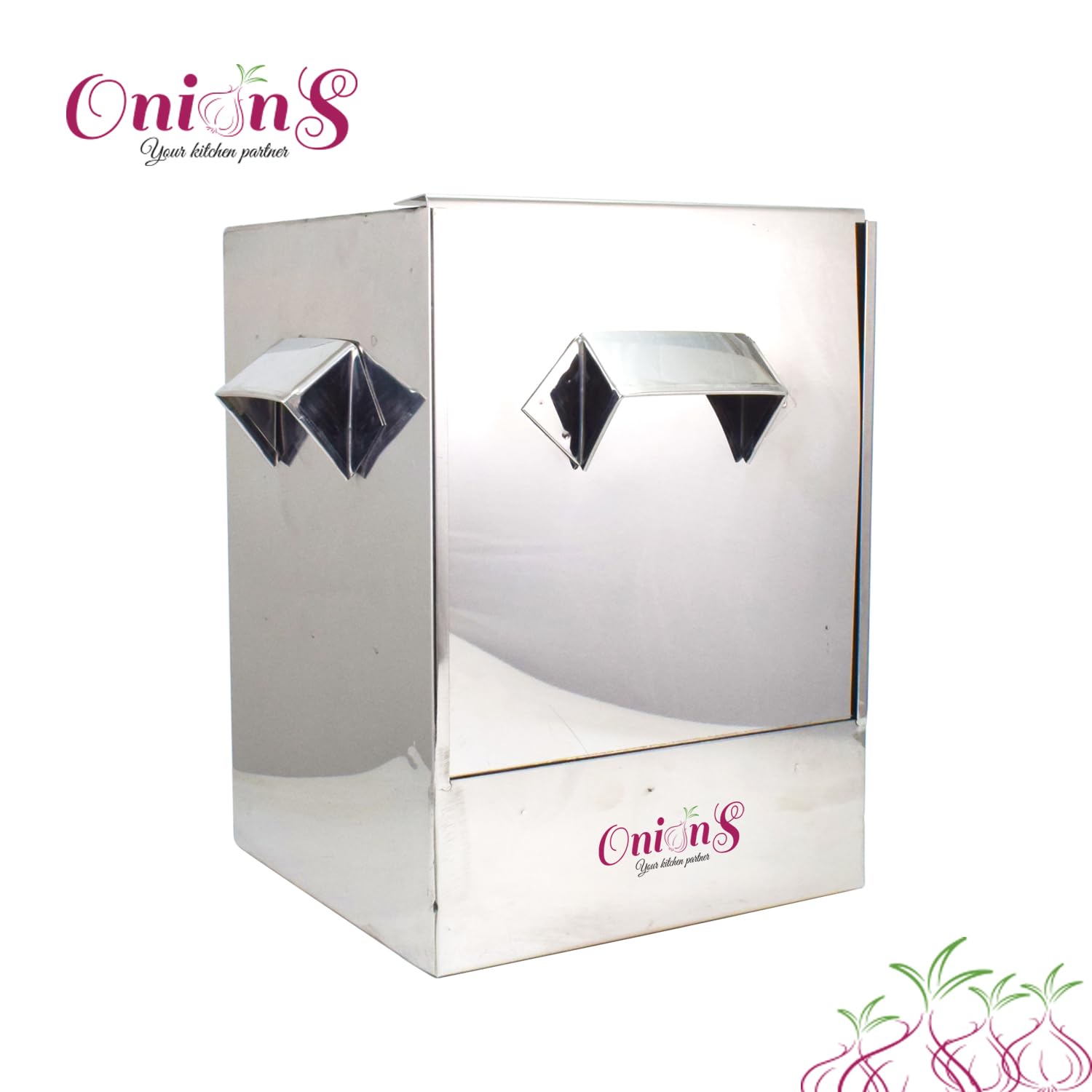 Onions Stainless Steel Cauka/Square/Cubic Idly Cooker 6 Plates comes with 6 Regular Idly & 2 Tatte Idly/Dhokla Plates. Gas Stove and Induction Stove Compactible FOR HOME USE