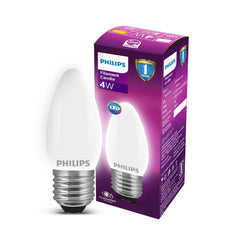 Philips 4 Watt 400-Lumen LED Clear Candle E27 Base (Cool White) - Decorative, Ambience for Chandeliers