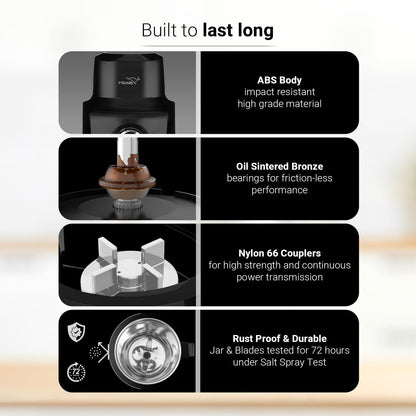 V-Guard Citius 750 Watt Juicer Mixer Grinder (New Launch) |3 Year Motor Coverage by V-Guard | 4 Jars | Juicer, Wet, Chutney & Dry| Sturdy Juicer Jar | Precision Blend SS Blades | Black