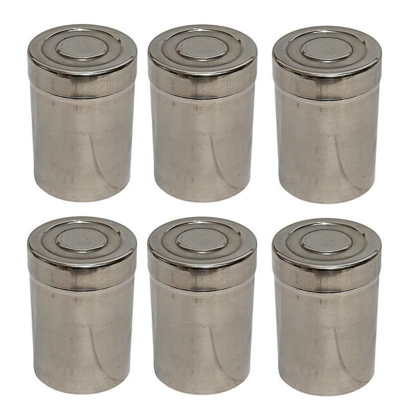 Dynore Stainless Steel 6 Pcs Multipurpose Spice Storage Container With Spoon| Kitchen Masala Storage Container Set | 100 Ml Each Container,Silver