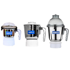 Jar Combo: 400 ml + 1000 ml + 1500 ml Plastic (Transparent) | Compatible with Sujata Mixer Grinder