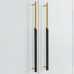 Plantex Stainless Steel & Aluminium Cabinet Handle/450mm Wardrobe Door Handle/Cupboard Pull-Push Handles for Home/Office - Pack of 2 (Black & Gold)-1