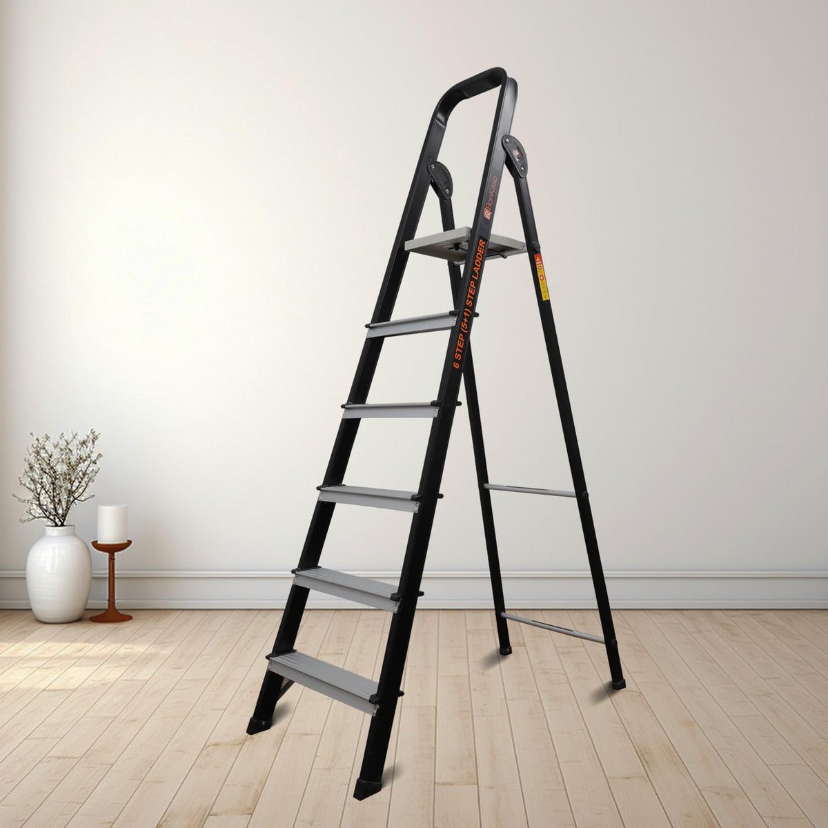 458 Ladder Bonkaso 7 Steps Climb Lite Pro Foldable Aluminium Ladder, Load Capacit ...
