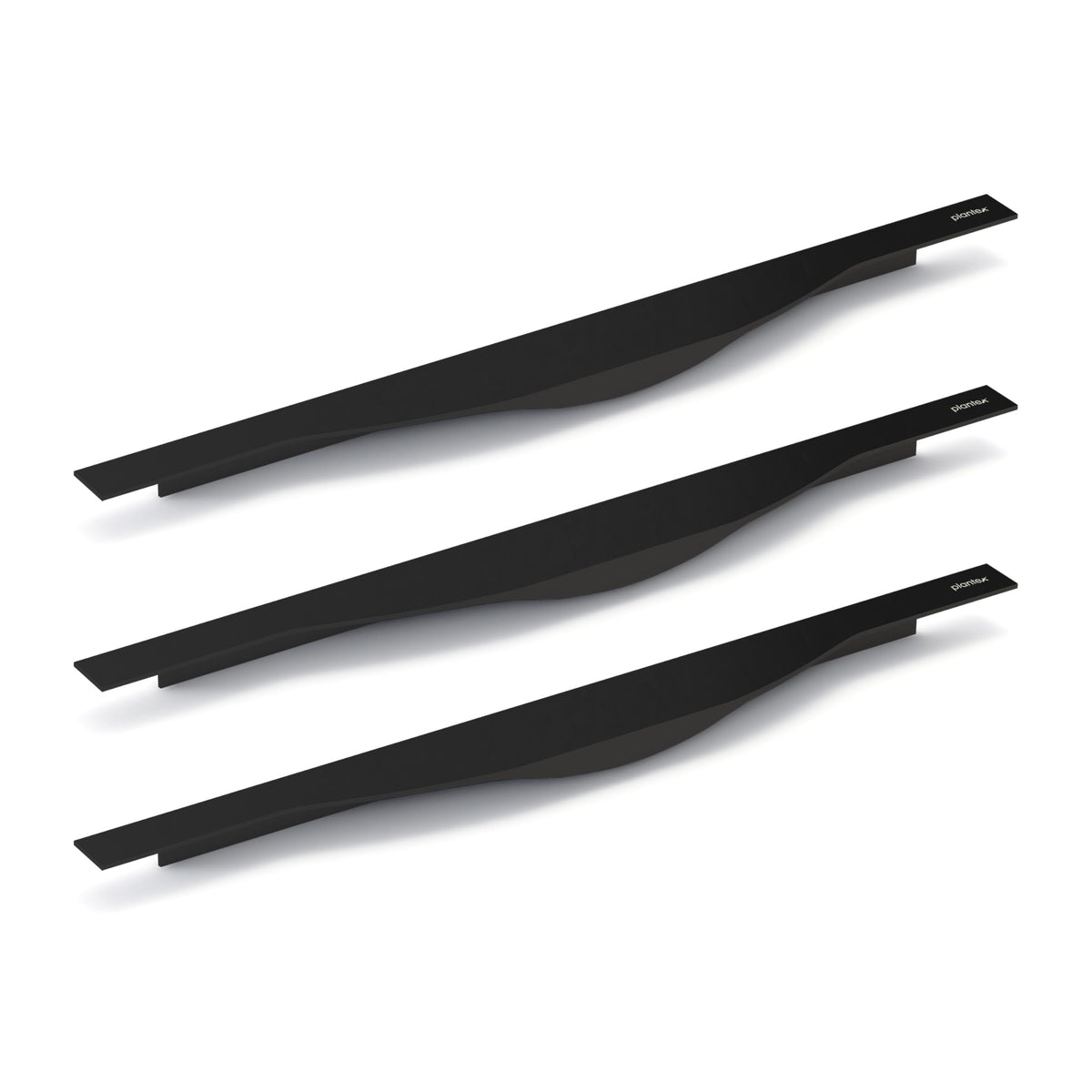 Plantex Profile Handle for Kitchen Cabinet/12 Inch Aluminium Drawer Profile Handle/Wardrobe Pull Handle for Home/Office/Hotel - Pack of 3 (Black) (Model APS-PF-1001)