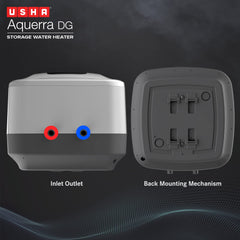 Usha Aquerra DG 25 Litre 5 Star Digital Storage Water Heater with Remote (White), Wall Mounting