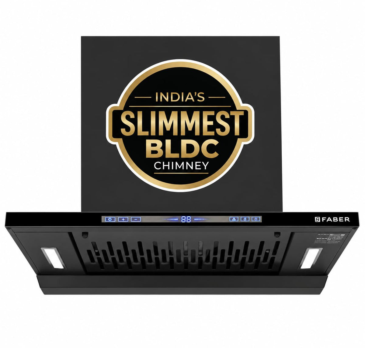 Faber SLIMX 60cm 1500m³/hr BLDC Autoclean Filterless T-Shape Chimney||Built In Oil Collector|Touch & Gesture Control|12Y