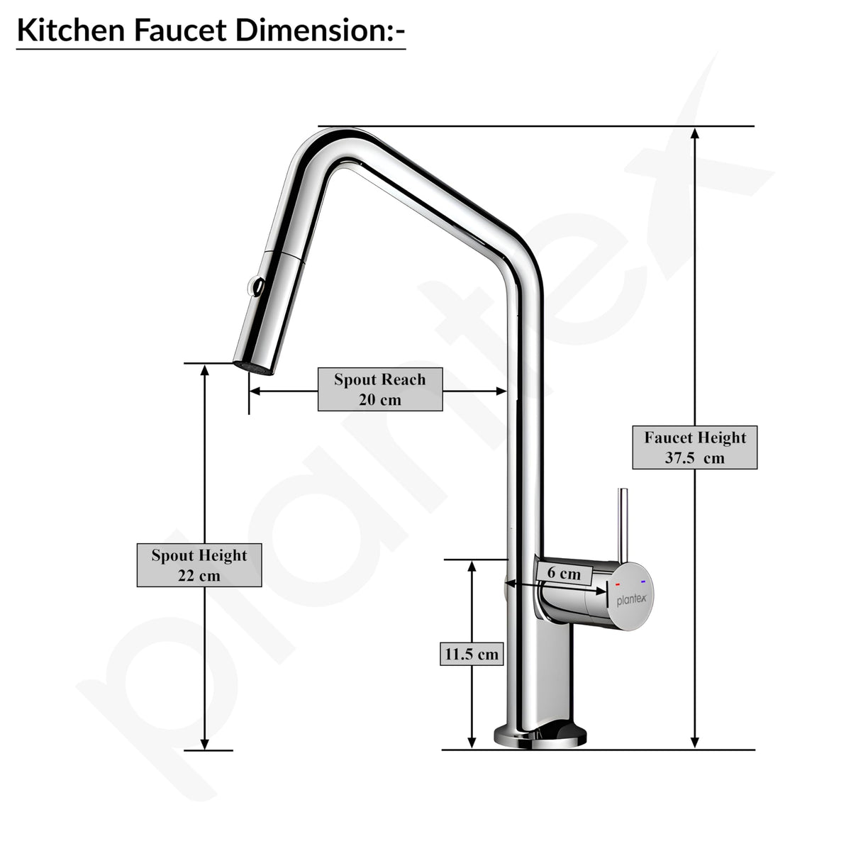 Plantex Single Lever Pull-Down Kitchen Sink Tap/Sink Mixer Tap Hot and Cold/360° Swivel Spout Faucet for Kitchen - Deck Mounted - (8991-Chrome)-3