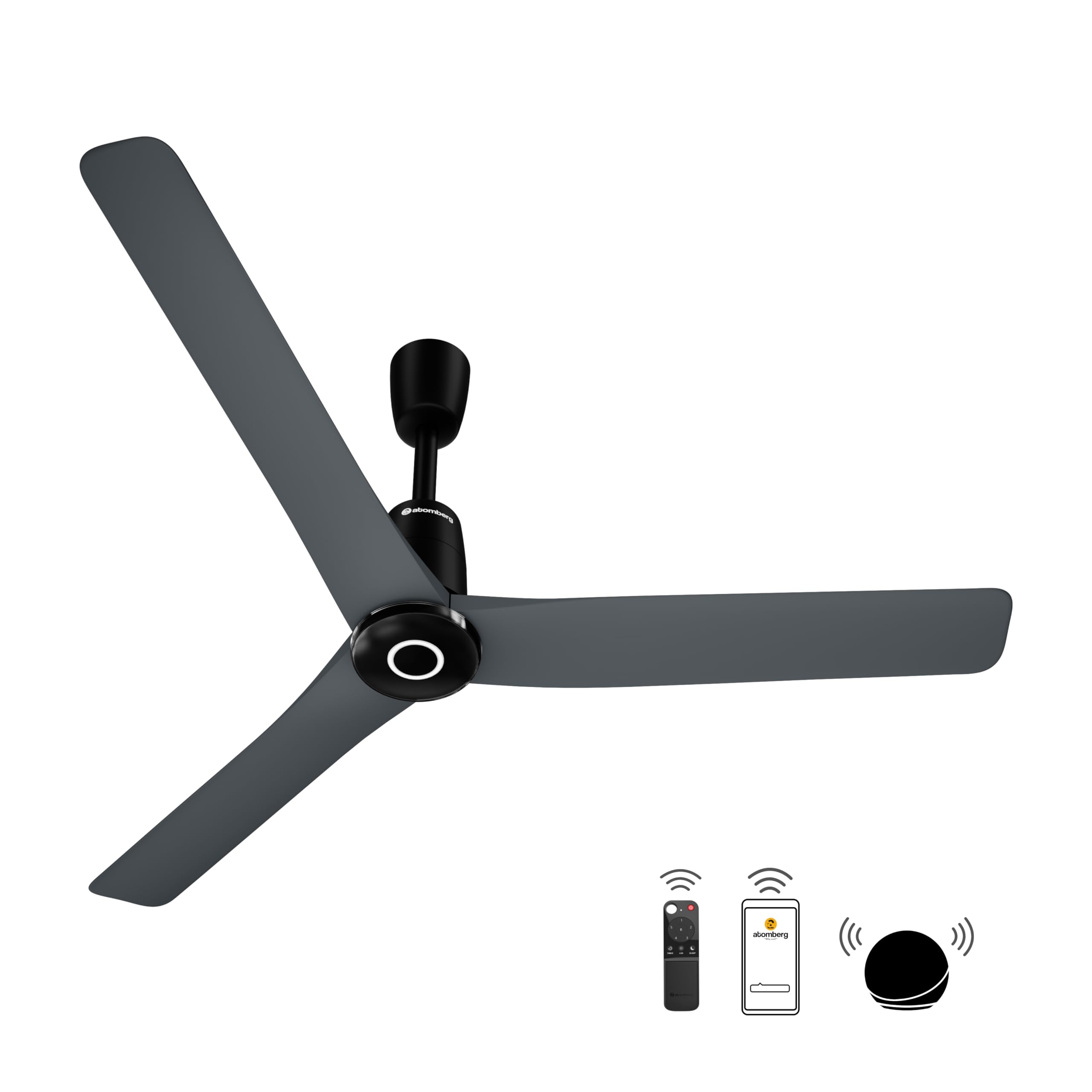 atomberg Aris Contour Smart 900mm Voice Controlled BLDC Ceiling Fan with Remote |BEE 5 Star| Best-in-class Air Flow | Silent Operation| Designer Fan | Free Installation| 5 Year Warranty | Regent Grey