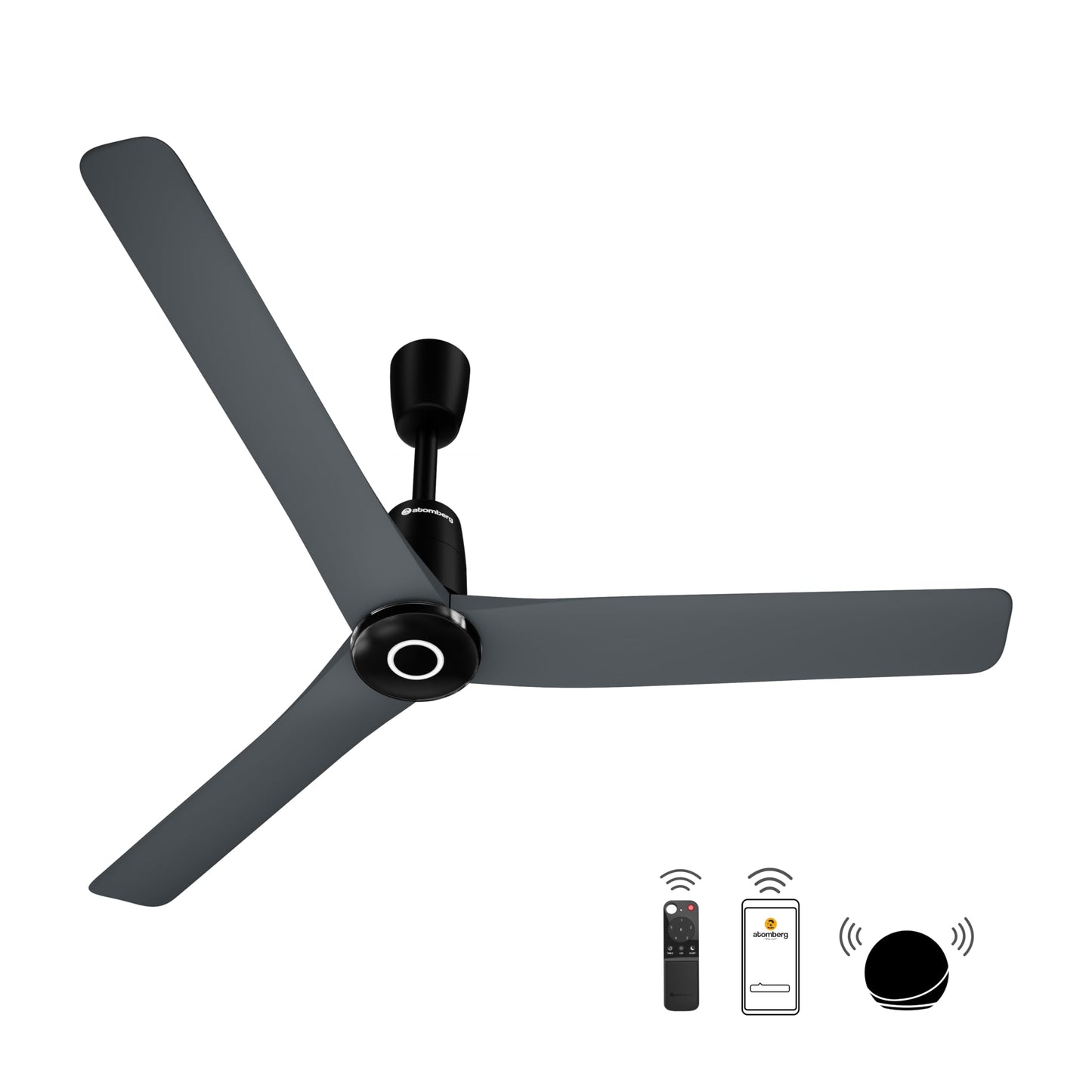 atomberg Aris Contour Smart 1200mm Voice Controlled BLDC Ceiling Fan with Remote|BEE 5 Star|Best-in-class Air Flow | Silent Operation| Designer Fan | Free Installation | 5 Year Warranty | Marble White