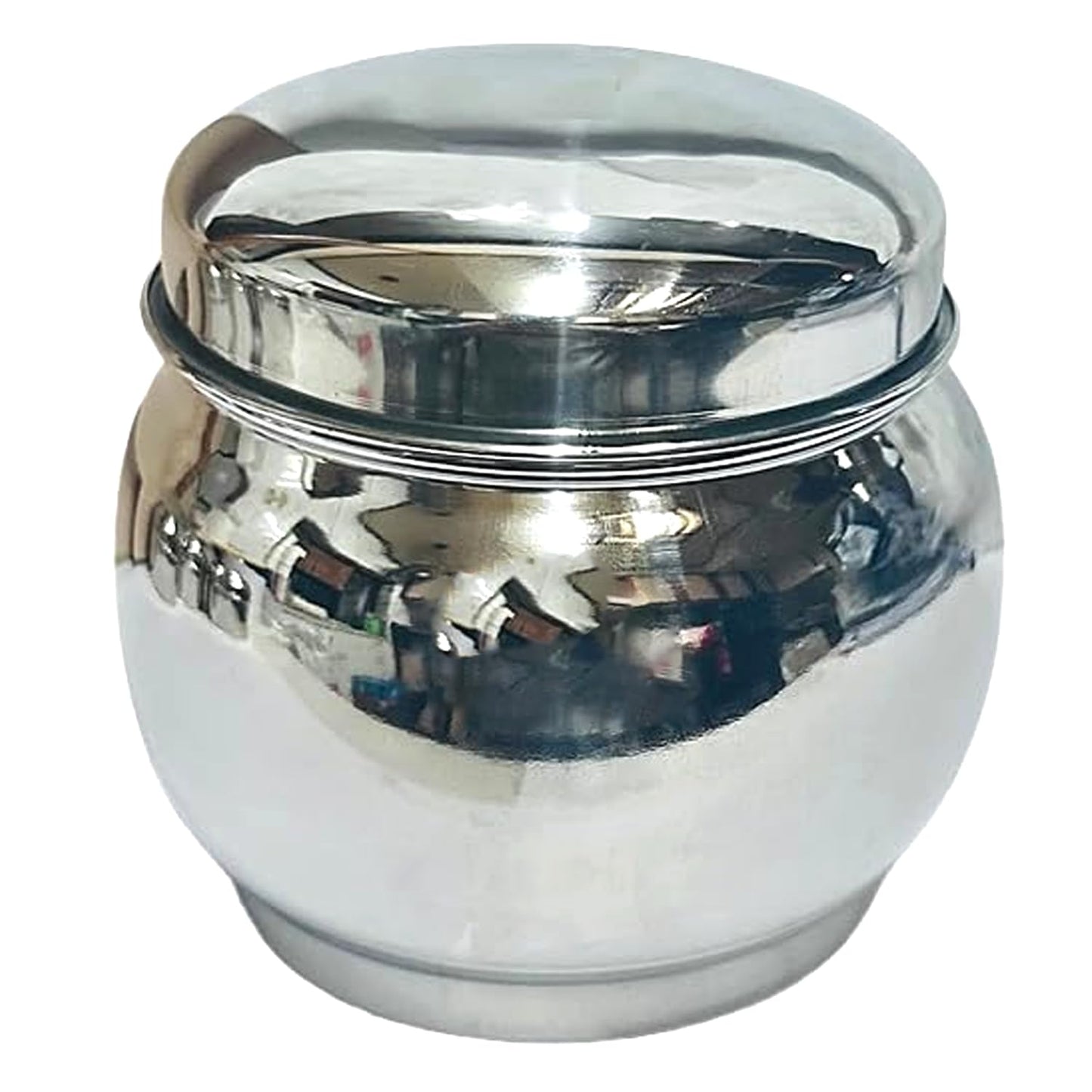 Dynore Stainless Steel Belly Shape Matka Design Fancy Storage/Canister/Container/Dabba- 850 Ml, Silver
