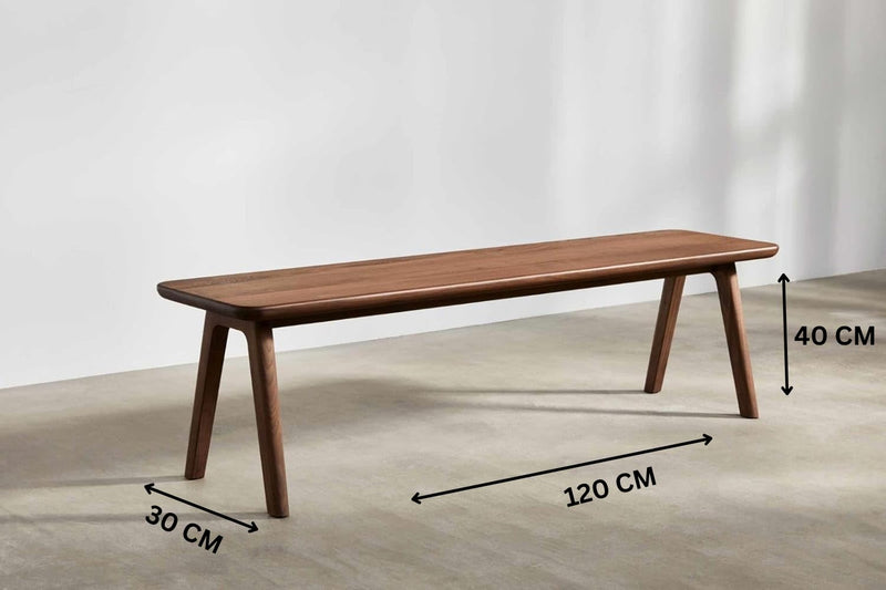Solid Sheesham Wood Bench for Living Room, Dining, Entryway | Handcrafted Wooden Seating Bench (Natural Finish)