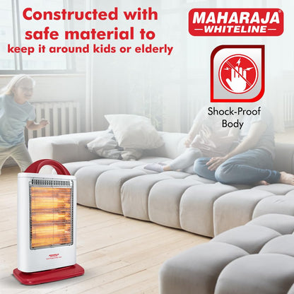 Maharaja Whiteline Lava Neo 1200-Watts Halogen Heater (White and Red)