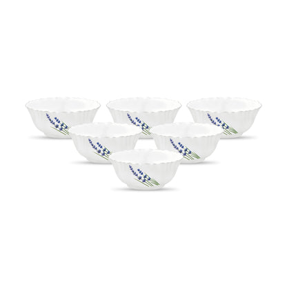 La Opala, Novo Collection, Opal Glass Vegetable Bowl Set 6 pcs, Tender Trio, White
