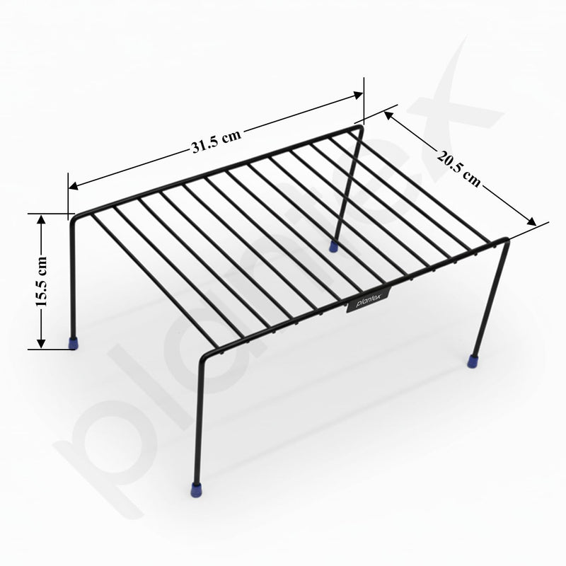 Plantex Stainless Steel Kitchen Storage Rack/Plate Storage Stand/Kitchen Cabinet Organizer/Dish Rack (Black), 31.5x20.5x15.5 cm-3