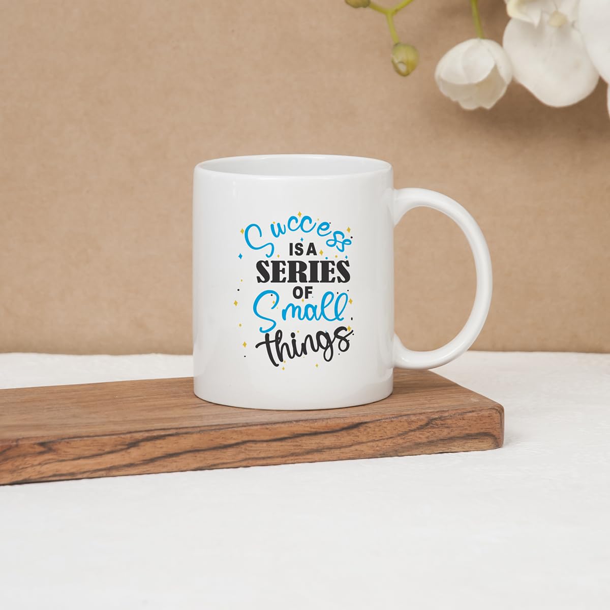 Clay Craft Ceramic Cc Mm1 Swiss Rez1 Microwave Safe Coffee Mug with Good Morning Quote, 300 ML