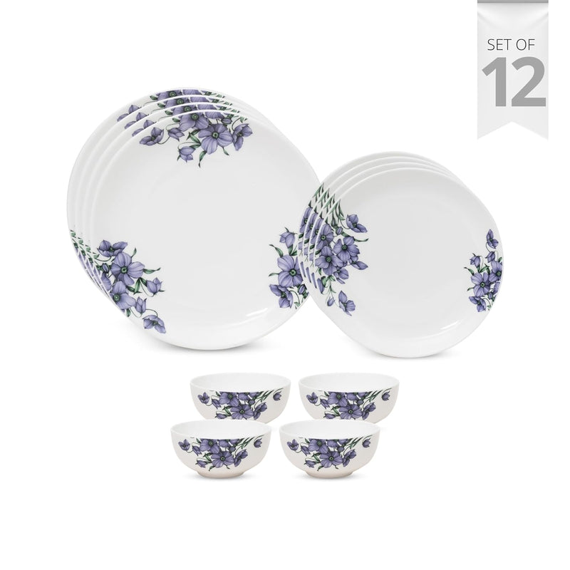 Clay Craft Fine Ceramic Eco Dinner Set, Enchanting Gold, for Family of 4, Dinner Set Ceramic, Crockery Set, Dining Set for Dinner, Crockery Set for Gift, Kitchen Set (ECO6, 12 Pieces)