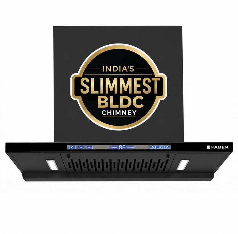 Faber SLIMX 75cm 1500m³/hr BLDC Autoclean Filterless T-Shape Chimney||Built In Oil Collector|Touch & Gesture Control|12Y