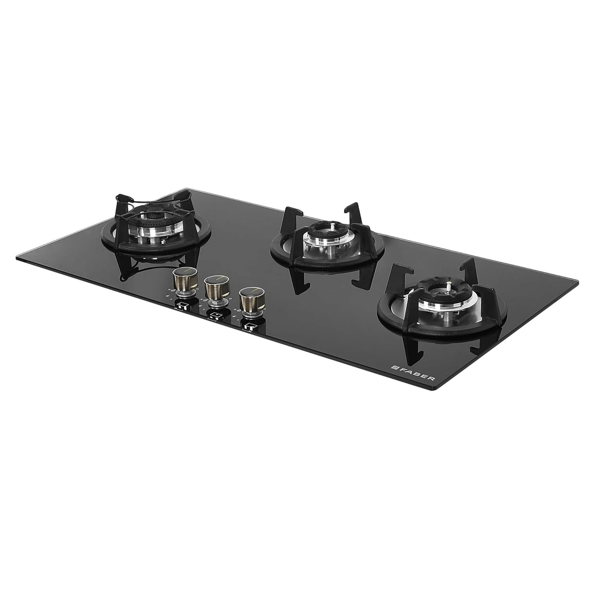 Faber Hob 3 Burner | Auto-Ignition | Spillage Proof | HOB SUPERIA HT903 BR AI |Metal Knobs | Pan Support |5 Yr Warranty 