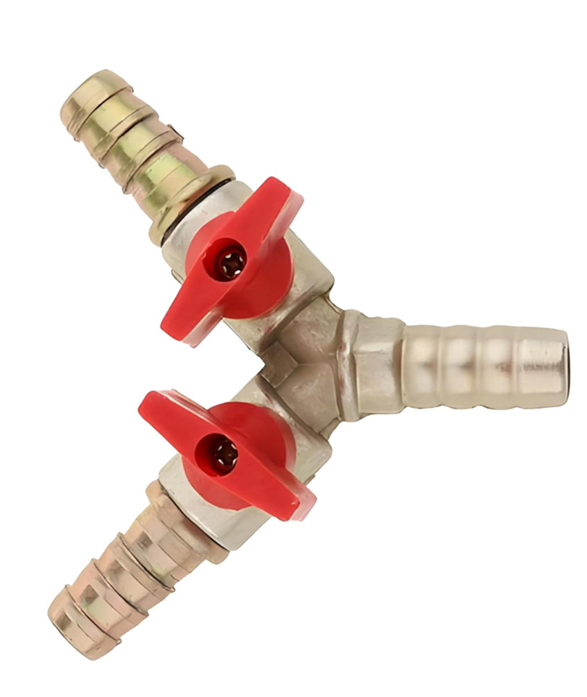 Gas Pipe Connector, Y-Shaped 3-Way Valve with Switch for Regulator,Pipe Fitting for Garden, Shipbuilding, Construction, Automotive ﻿