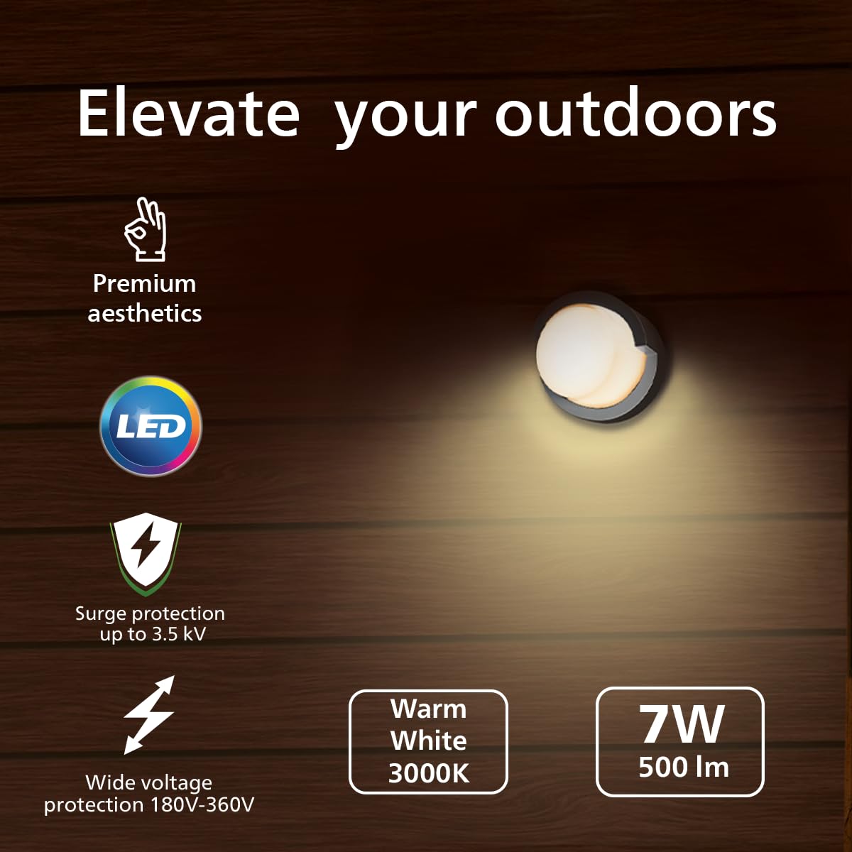 Philips ARIS RD Single 7W LED Wall Light