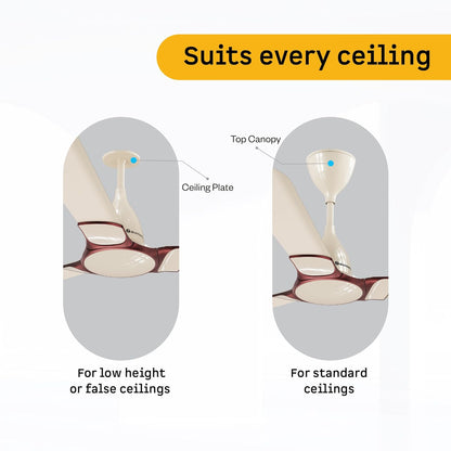 atomberg Erica Nuvo Regulator 1200mm BLDC Ceiling Fan | Newly Launched | Advance Air+ Technology | Award Winning Designer Fan | BEE 5 star | Low noise operation | 3 Years Warranty (Seasand Ivory)