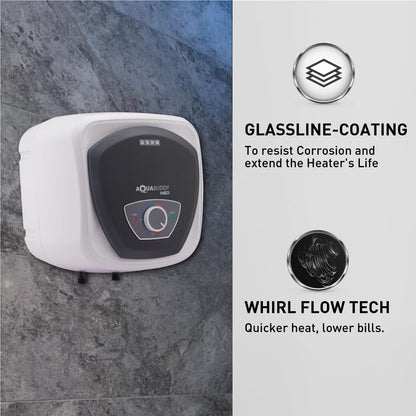 USHA AquaBuddy Neo Geyser 10 Litre 5 Star BEE Rating | Copper Heating Element | Storage Water Heater with Anti-Rust Protection | Warranty: 8 Yr Tank, 2 Yr Product