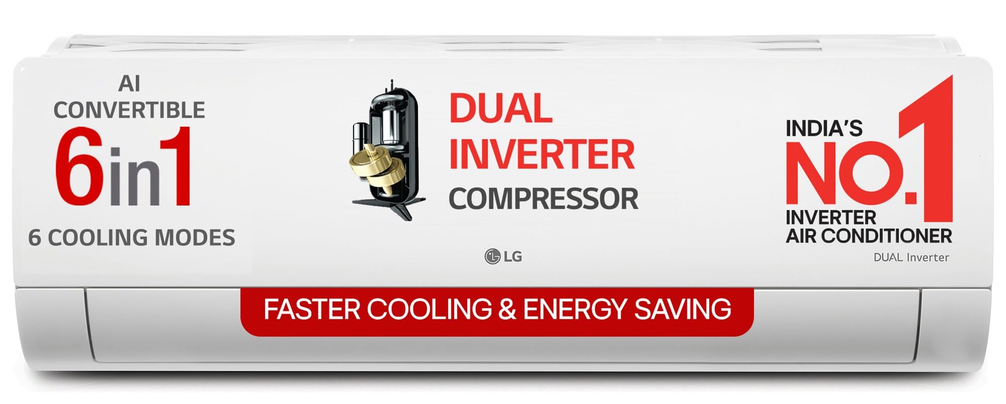 LG 1 Ton 5 Star AI Dual Inverter Split Ac (Copper, Super Convertible 6-In-1 Cooling, 4 Way Swing, HD Filter with Anti-Virus Protection, Faster Cooling & Energy Saving, TS-Q14YNZE, White)