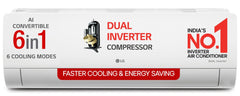 LG 1 Ton 5 Star AI Dual Inverter Split Ac (Copper, Super Convertible 6-In-1 Cooling, 4 Way Swing, HD Filter with Anti-Virus Protection, Faster Cooling & Energy Saving, TS-Q14YNZE, White)