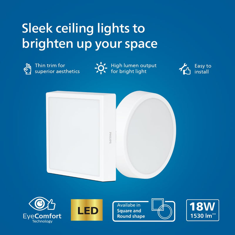 Philips 18 Watt Round Slim Surface Ceiling Light (Natural White, B0DV9RWKB8)